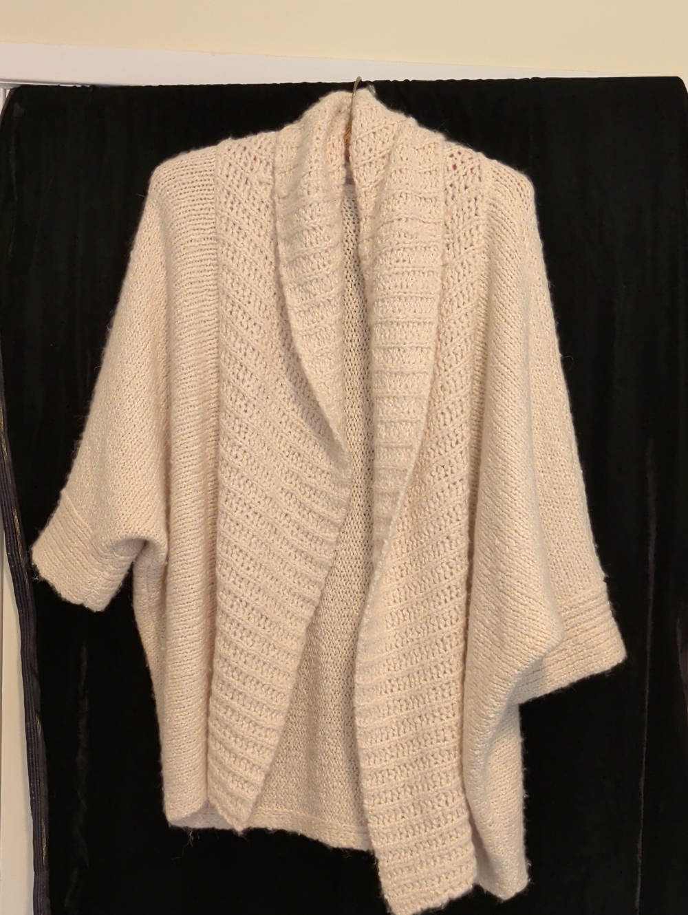Josie Natori Cream Sweater Cardigan Alpaca Silk Med Luxury Soft